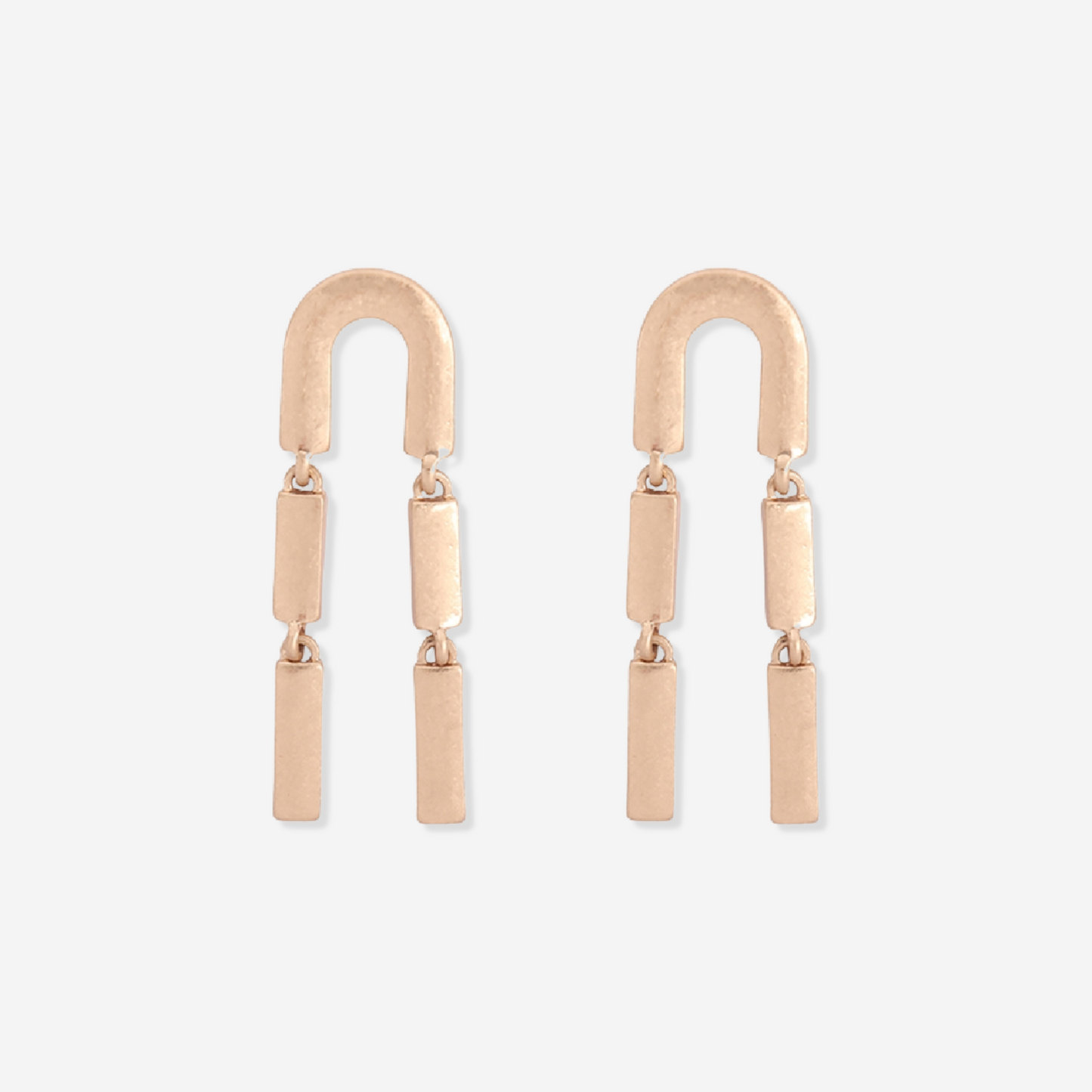 DROP LINK METAL POST EARRINGS