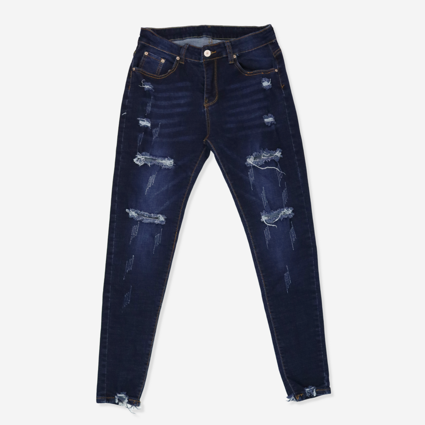 Last One! Small DARK WASH RIPPED DENIM SKINNY JEANS