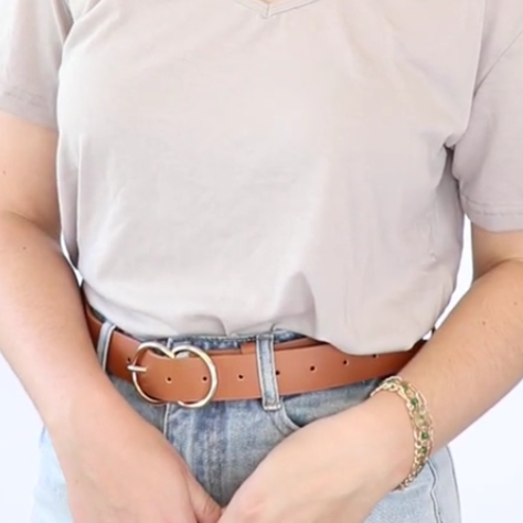 BROWN DOUBLE O-RING BELT